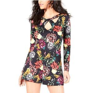 Guess Women’s Floral Print Romper In Black